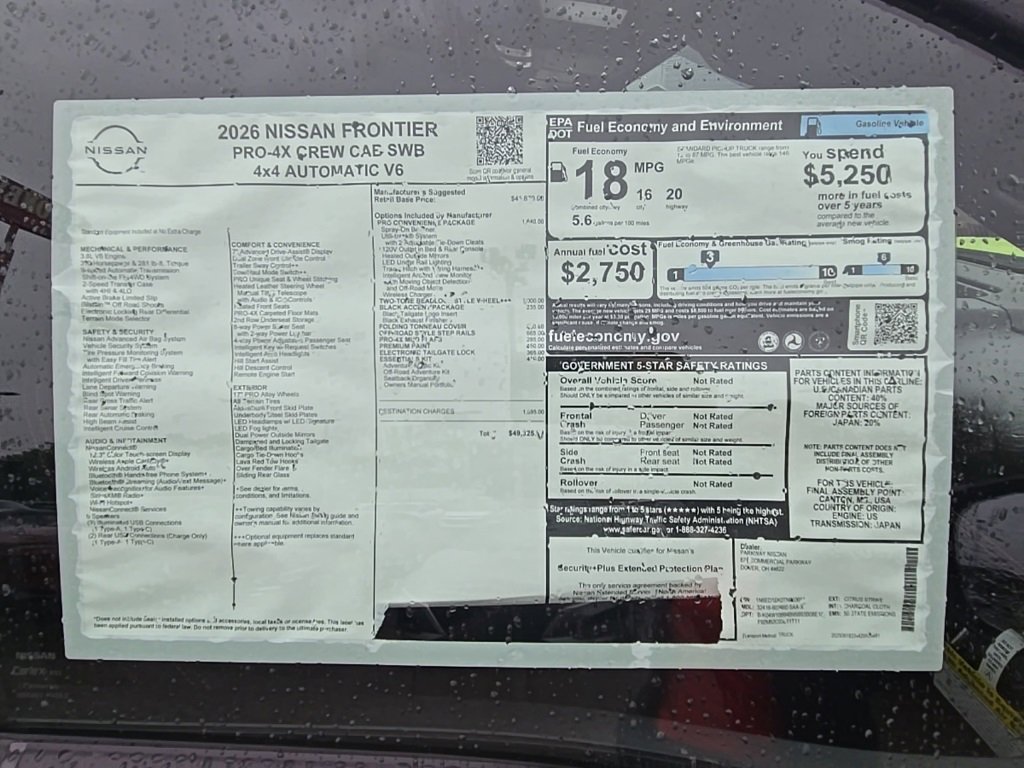 New 2026 Nissan Frontier PRO-4X w/ Pro-4x Convenience Package image 46