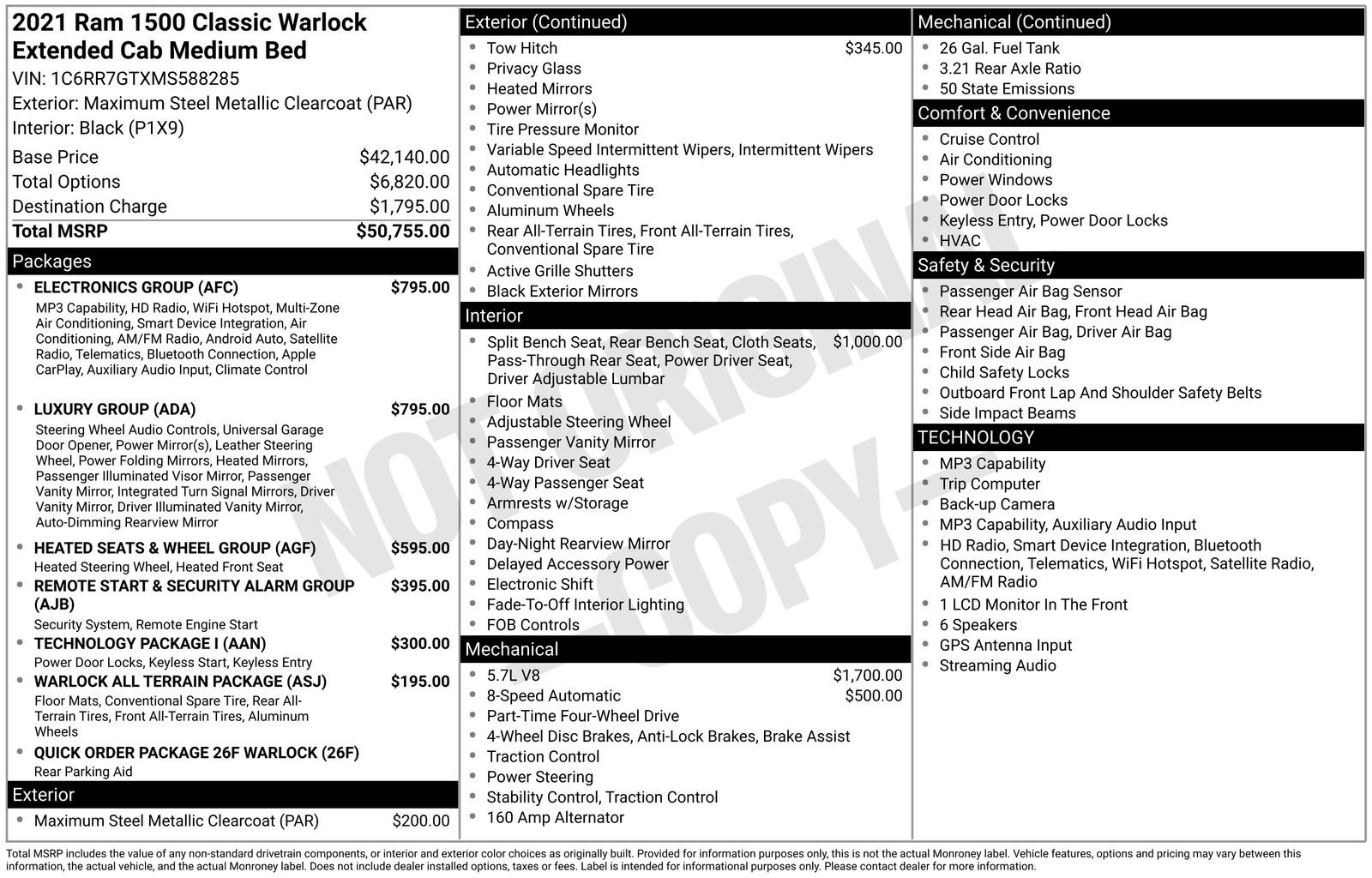 Used 2021 RAM 1500 Warlock w/ Luxury Group AWD/4WD image 26
