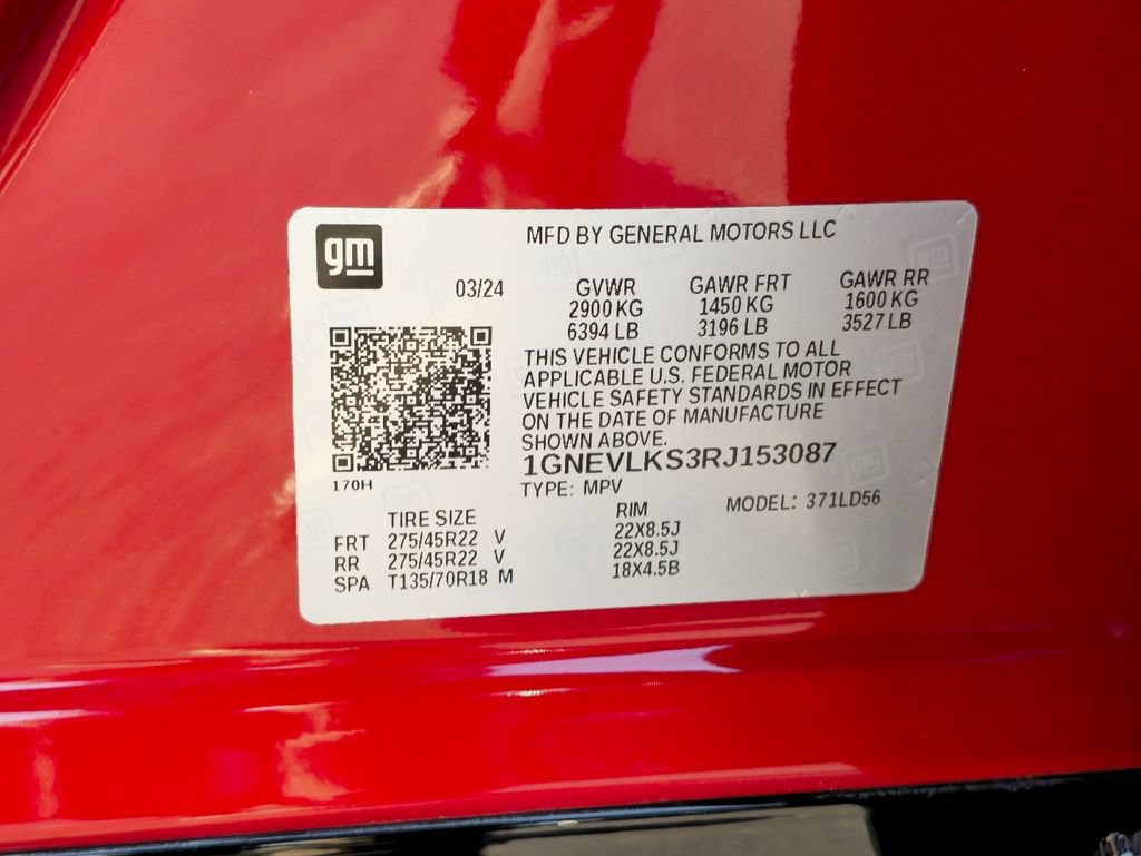 Certified 2024 Chevrolet Traverse RS w/ LPO, Floor Liner Package AWD/4WD image 35