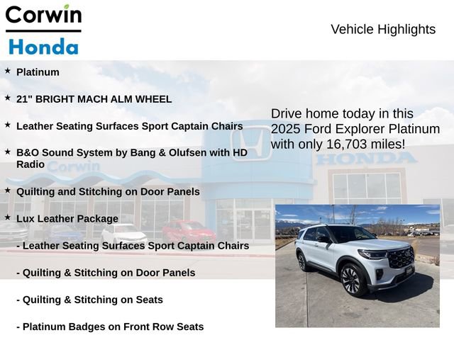 Used 2025 Ford Explorer Platinum w/ LUX Leather Package image 6