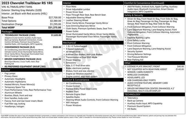 Used 2023 Chevrolet TrailBlazer RS w/ Technology Package image 40