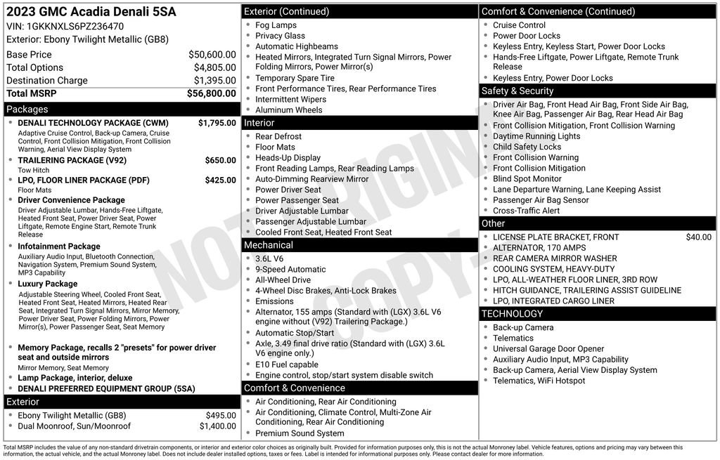 Certified 2023 GMC Acadia Denali w/ Denali Technology Package AWD/4WD image 2
