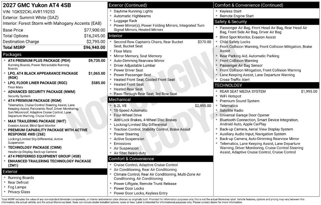 New 2027 GMC Yukon AT4 w/ AT4 Premium Plus Package AWD/4WD image 4