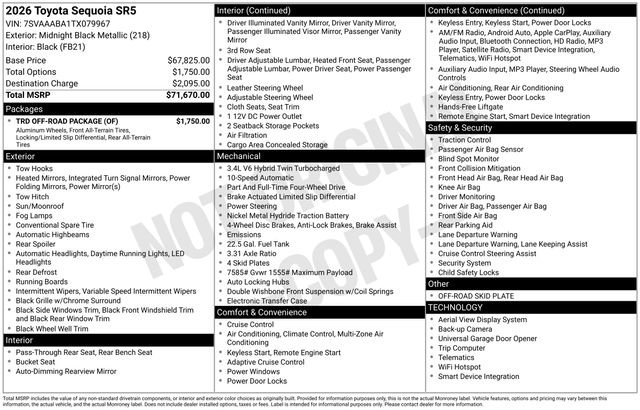Certified 2026 Toyota Sequoia SR5 w/ TRD Off-Road Package image 19