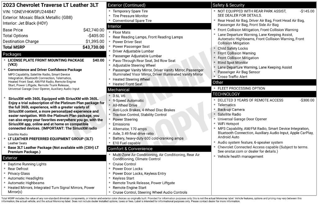 Used 2023 Chevrolet Traverse LT AWD/4WD image 32