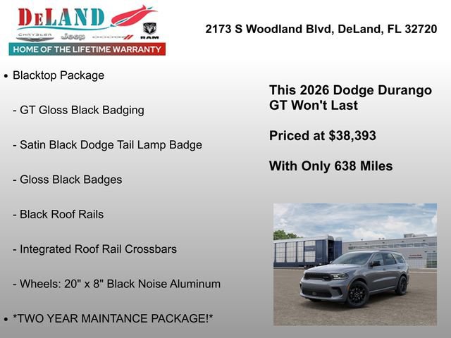 New 2026 Dodge Durango GT w/ Blacktop Package image 7