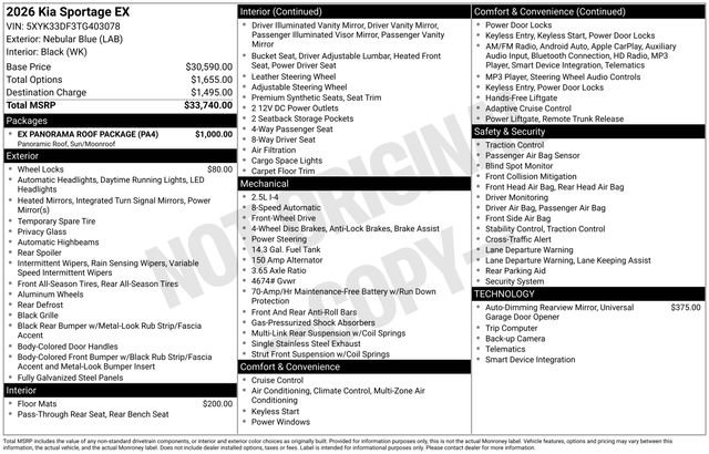 New 2026 Kia Sportage EX w/ EX Panorama Roof Package image 5