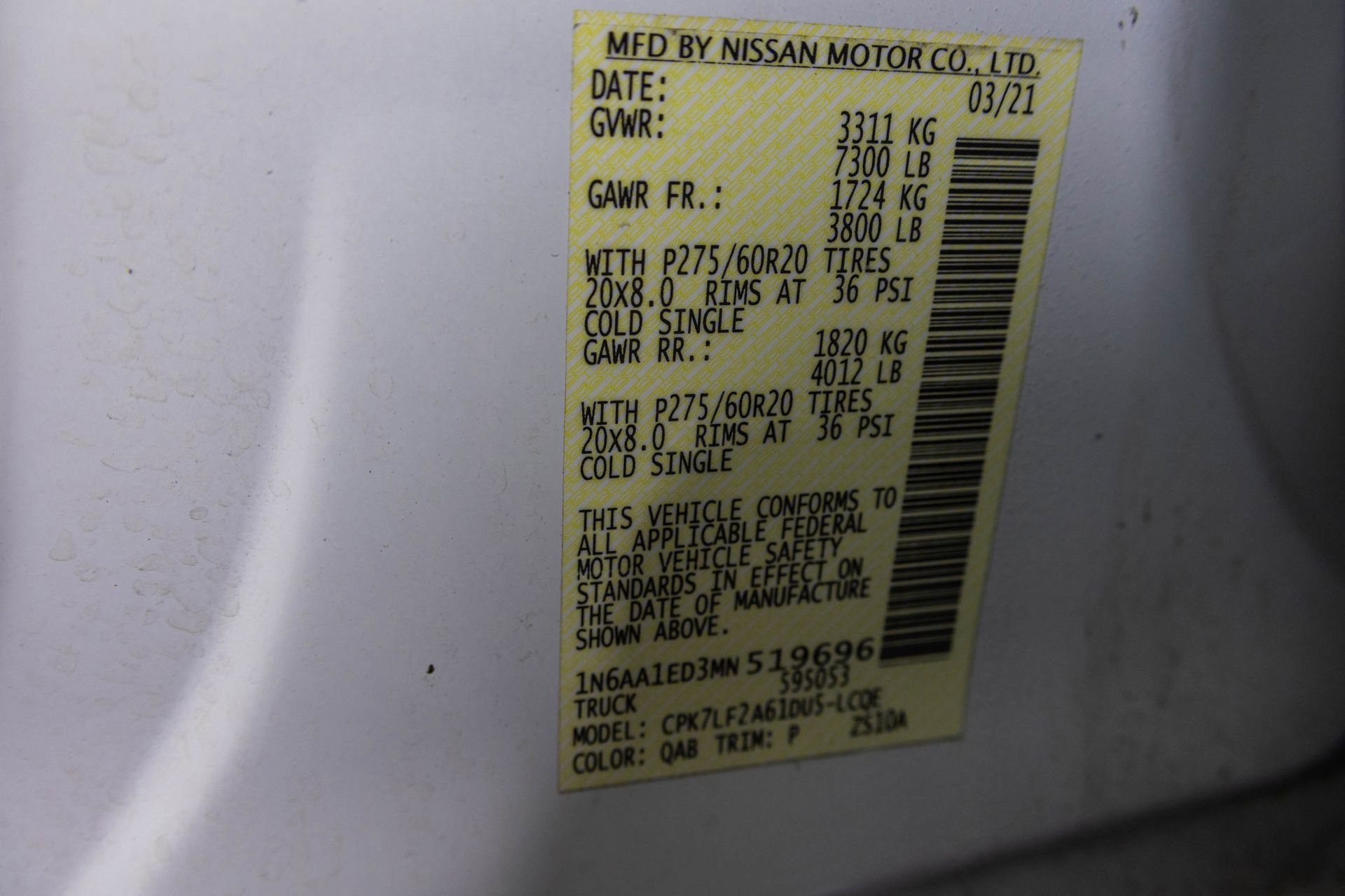 Used 2021 Nissan Titan Platinum Reserve w/ Moonroof Package AWD/4WD image 57