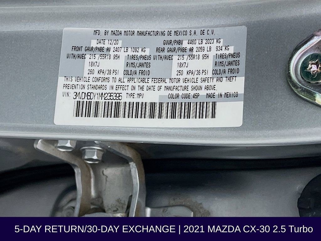 Used 2021 MAZDA CX-30 2.5 Turbo w/ Premium Package image 37
