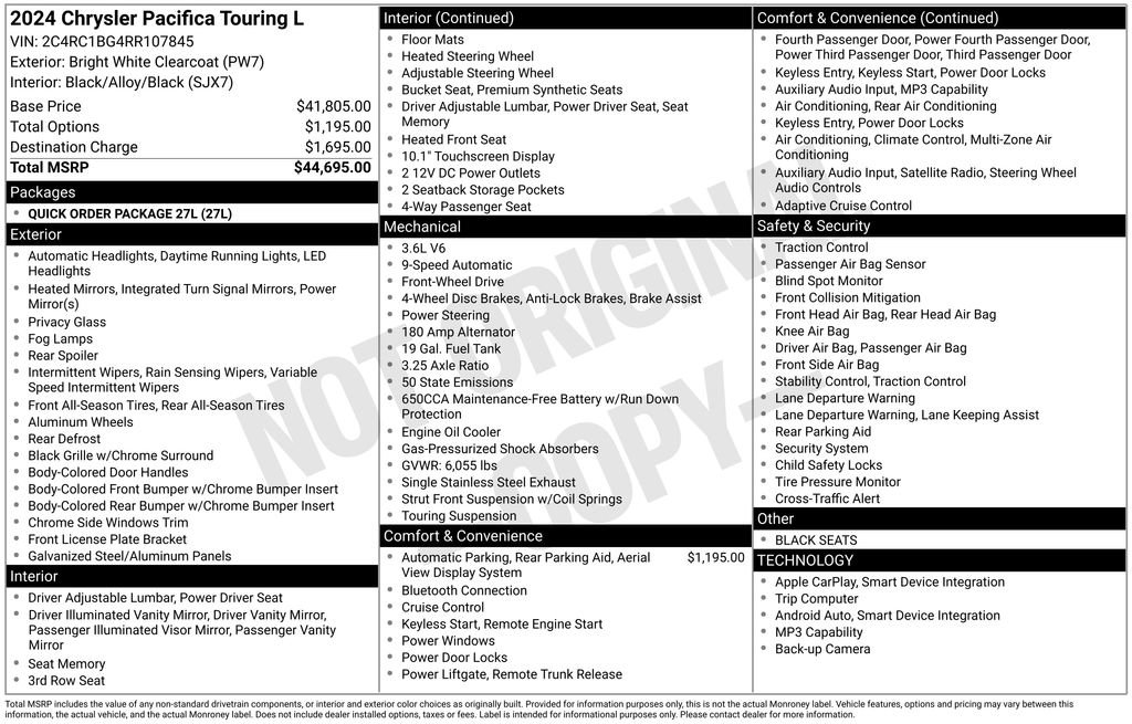 Used 2024 Chrysler Pacifica Touring-L FWD image 2