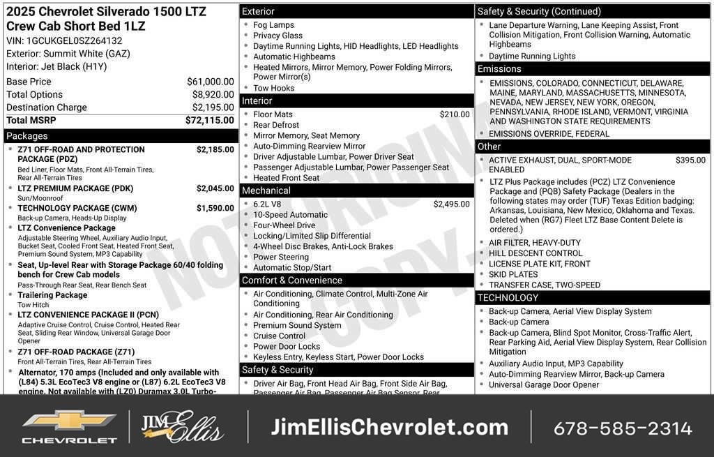 New 2025 Chevrolet Silverado 1500 LTZ AWD/4WD image 9