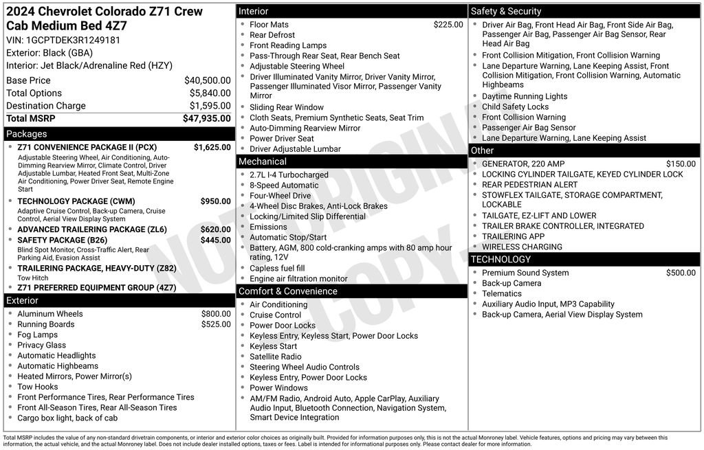Used 2024 Chevrolet Colorado Z71 w/ Z71 Convenience Package 2 AWD/4WD image 27