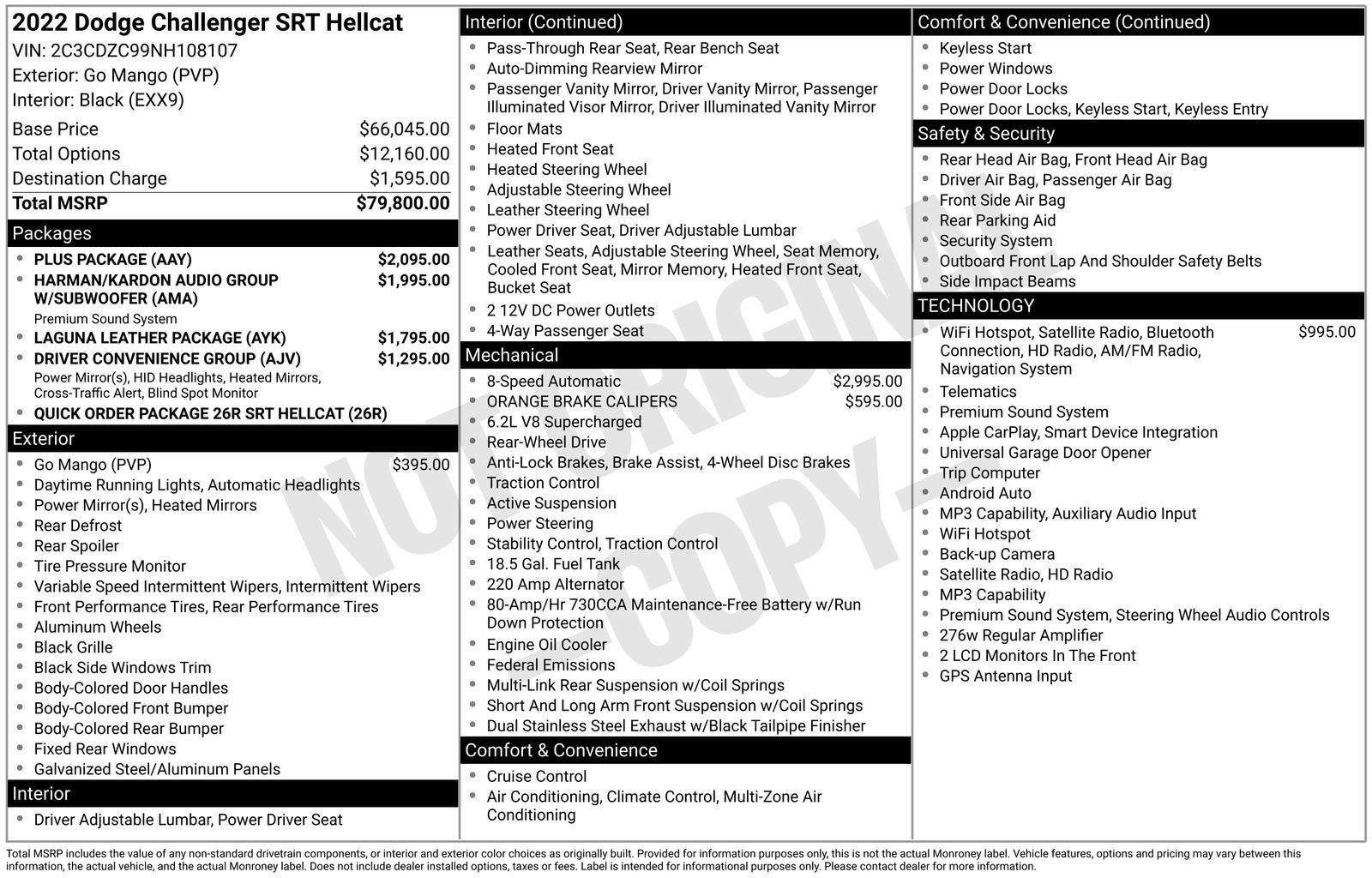 Used 2022 Dodge Challenger SRT Hellcat w/ Plus Package RWD image 3