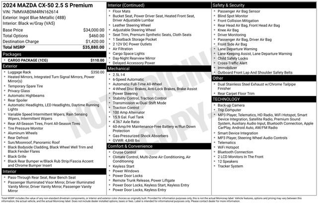 Certified 2024 MAZDA CX-50 AWD 2.5 S w/ Cargo Package image 6