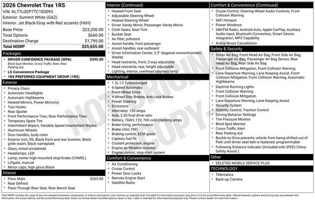New 2026 Chevrolet Trax RS w/ Driver Confidence Package FWD image 4