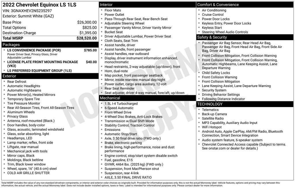Used 2022 Chevrolet Equinox LS w/ LS Convenience Package FWD image 2