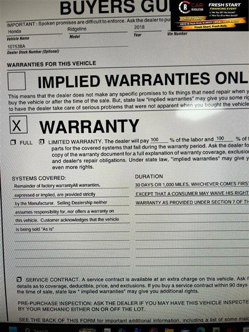 Used 2018 Honda Ridgeline RTL-T image 10