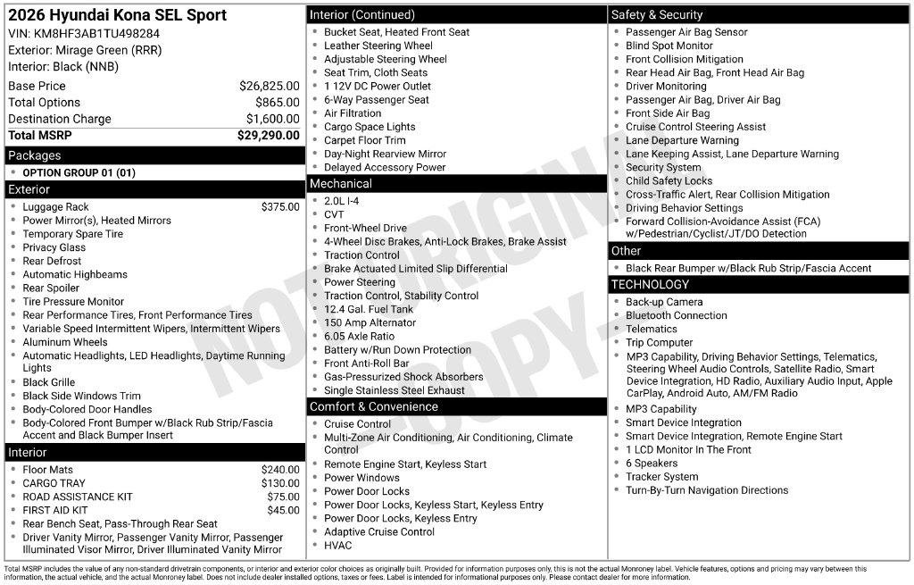 New 2026 Hyundai Kona SEL Sport FWD image 24