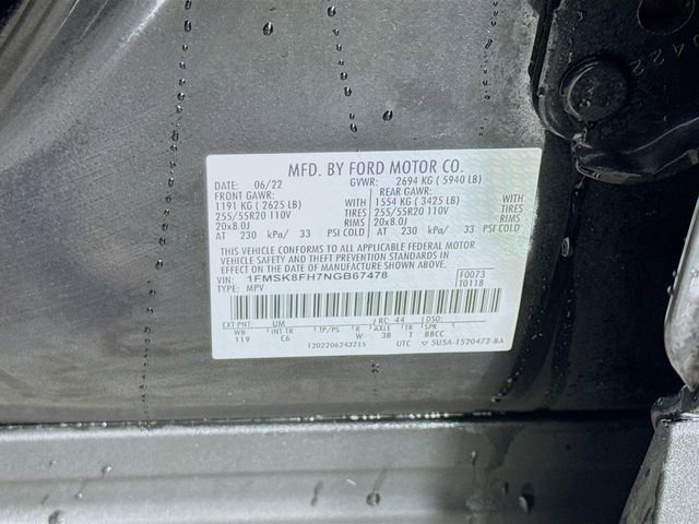 Certified 2022 Ford Explorer Limited w/ Equipment Group 301A image 34