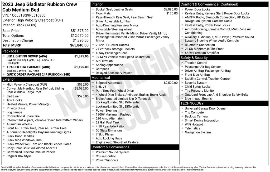 Used 2023 Jeep Gladiator Rubicon w/ LED Lighting Group image 35