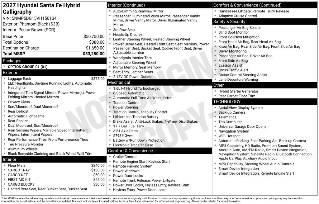 New 2027 Hyundai Santa Fe Calligraphy AWD/4WD image 7