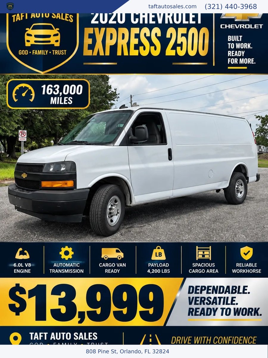 Used 2020 Chevrolet Express 2500 Extended