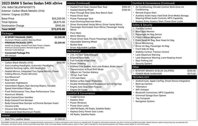 Certified 2023 BMW 540i xDrive w/ M Sport Package image 21