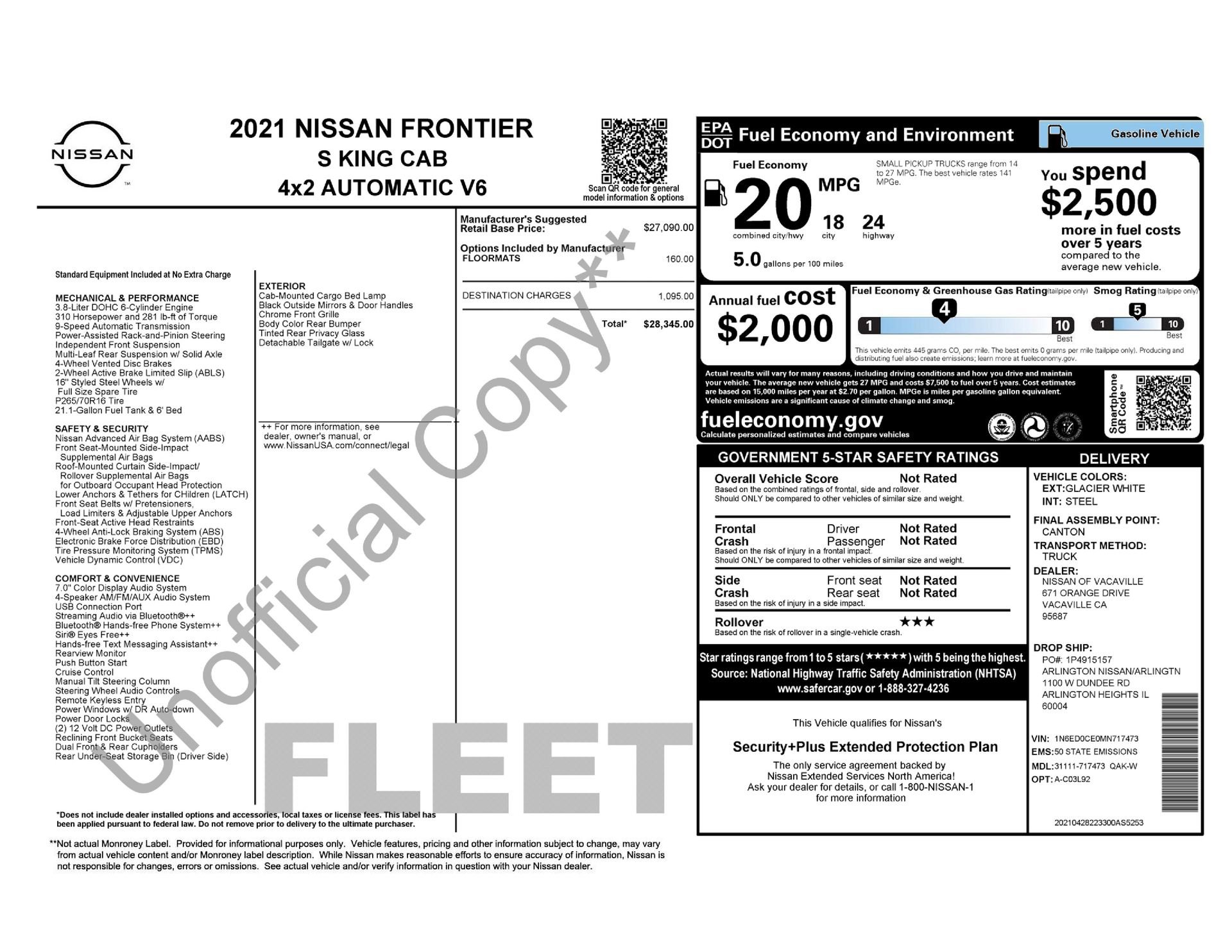 Used 2021 Nissan Frontier S RWD image 3