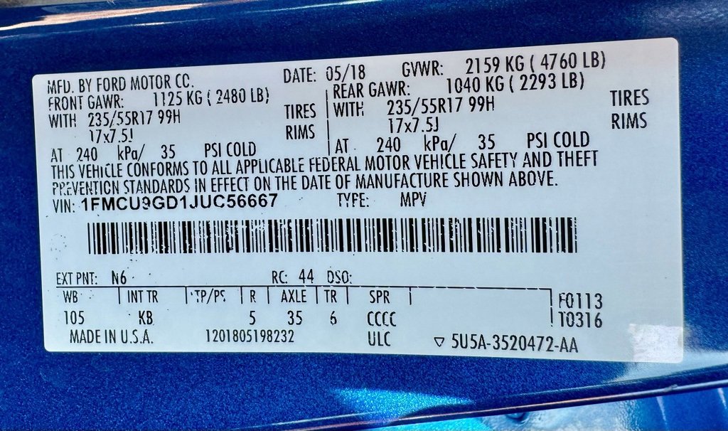 Used 2018 Ford Escape SE w/ SE Sync 3 Package image 30