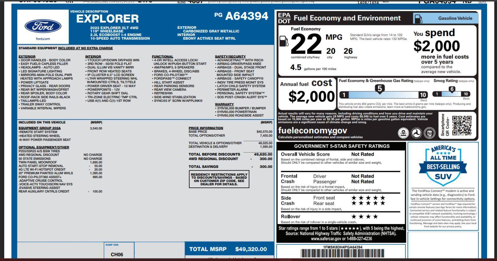 Certified 2023 Ford Explorer XLT w/ Equipment Group 202A AWD/4WD image 5
