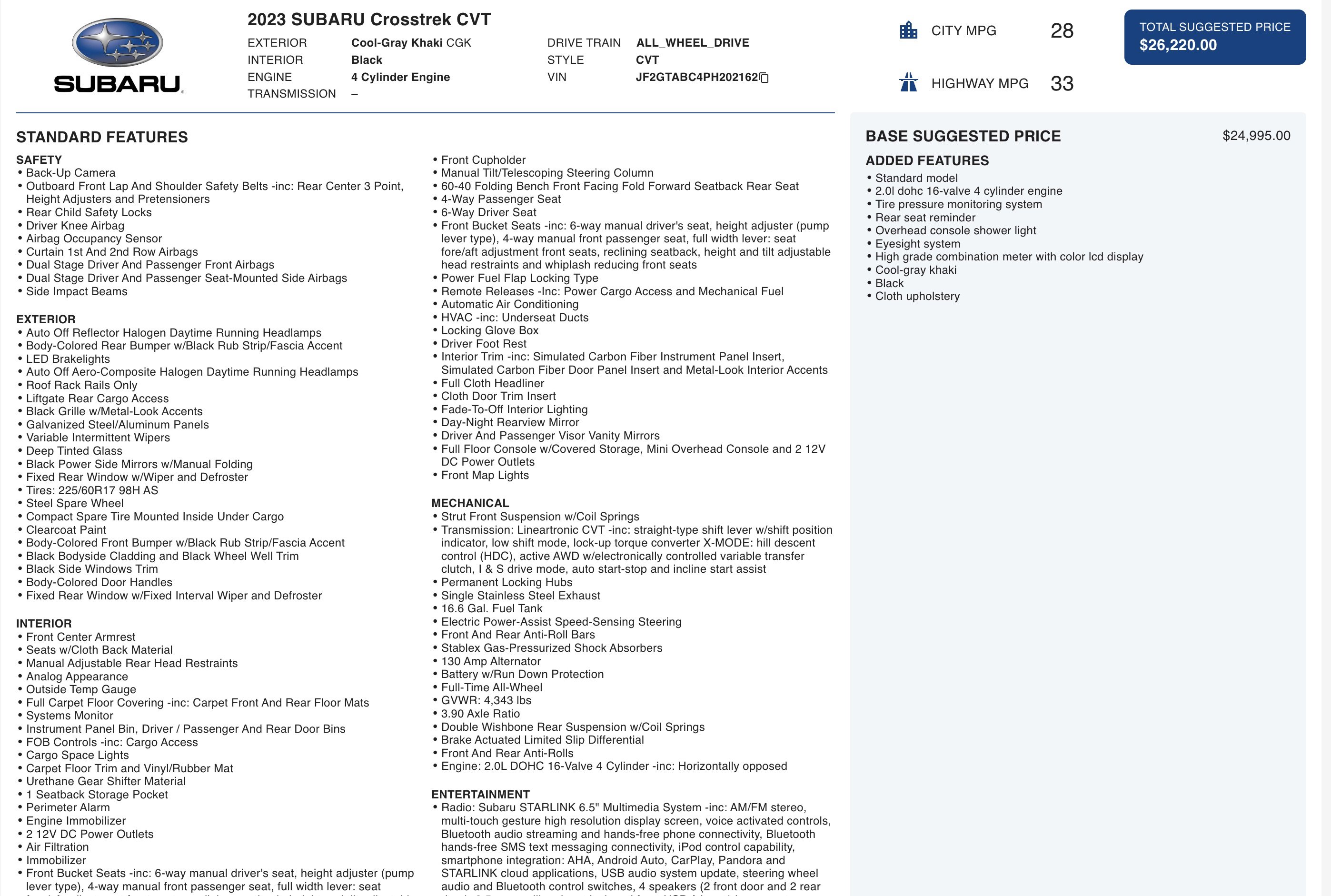 Used 2023 Subaru Crosstrek 2.0i image 5