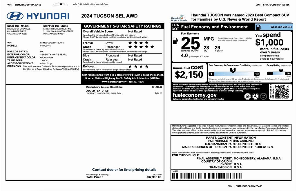 Used 2024 Hyundai Tucson SEL image 2
