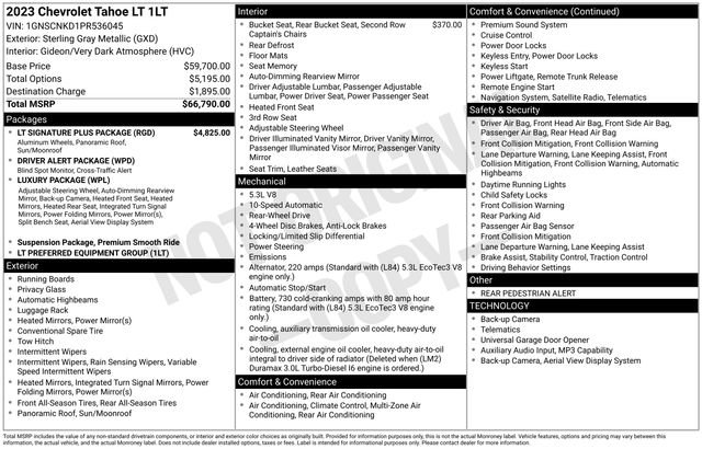 Used 2023 Chevrolet Tahoe LT w/ LT Signature Plus Package image 34