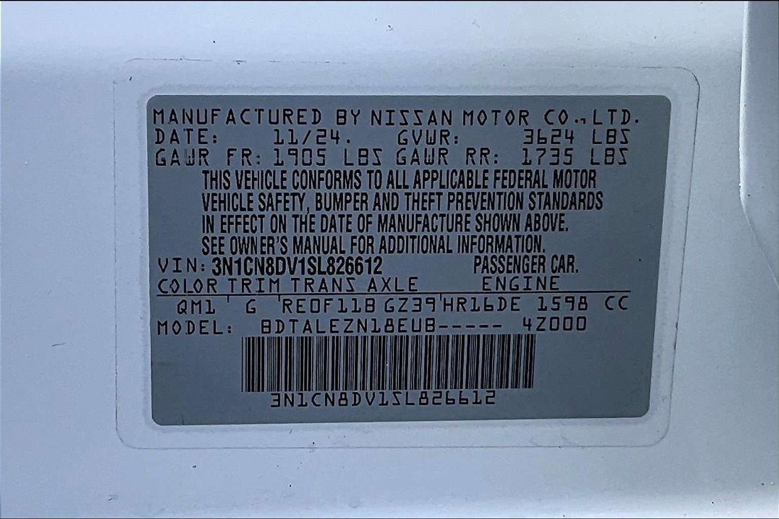 Used 2025 Nissan Versa S w/ Trunk Package image 18