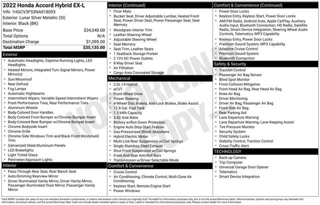 Used 2022 Honda Accord EX-L image 32