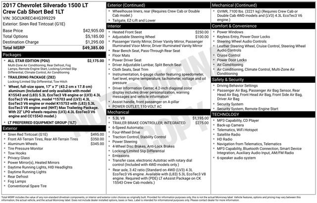 Used 2017 Chevrolet Silverado 1500 LT w/ All Star Edition image 2