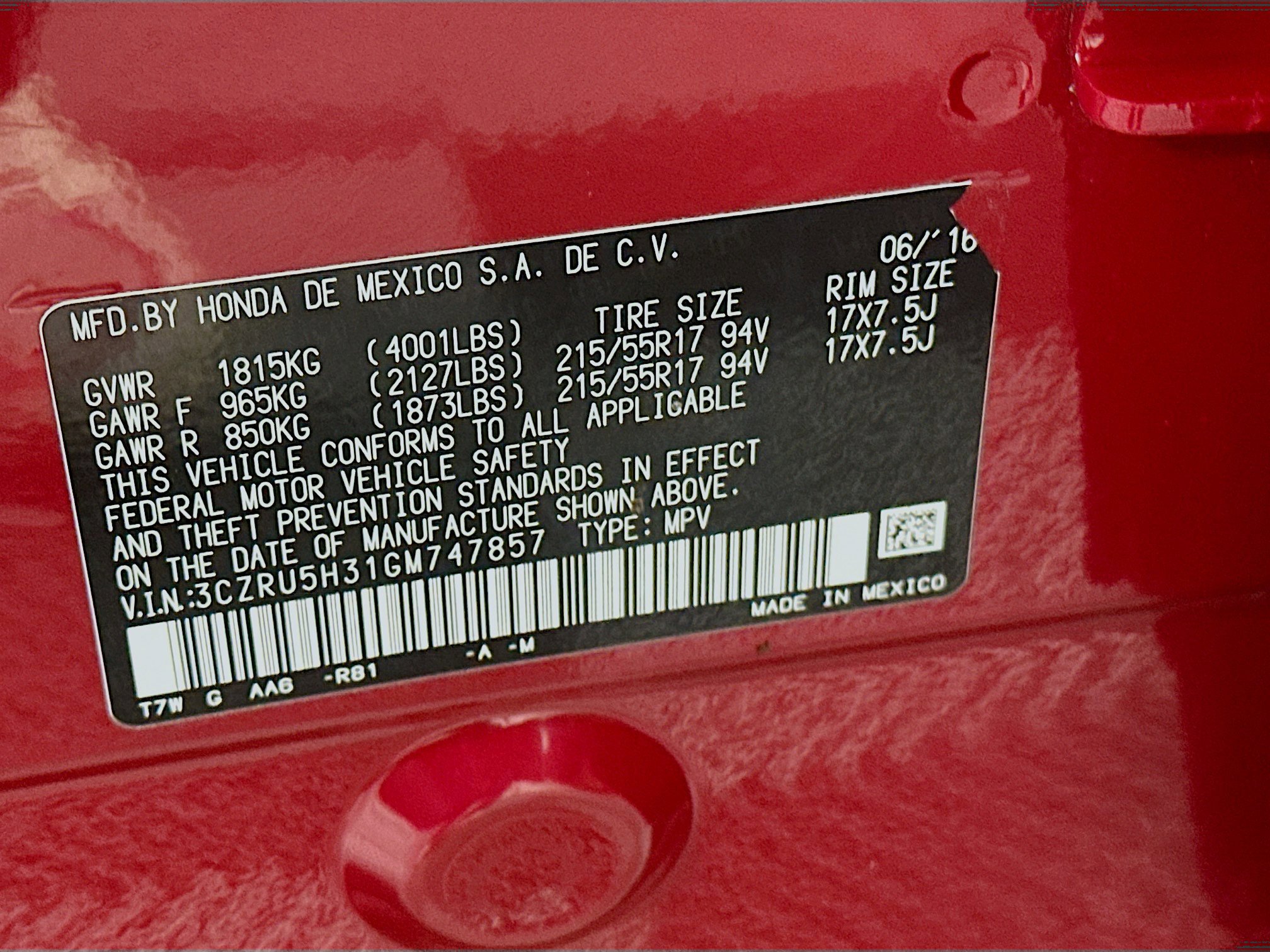 Used 2016 Honda HR-V LX image 12