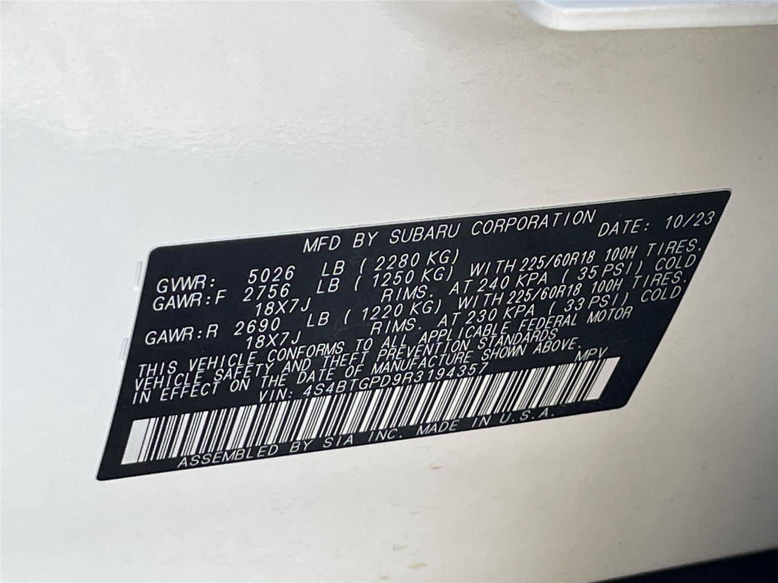 Certified 2024 Subaru Outback Touring XT AWD/4WD image 35
