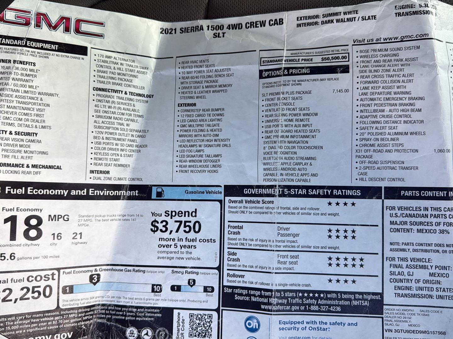 Used 2021 GMC Sierra 1500 SLT w/ SLT Premium Plus Package AWD/4WD image 13