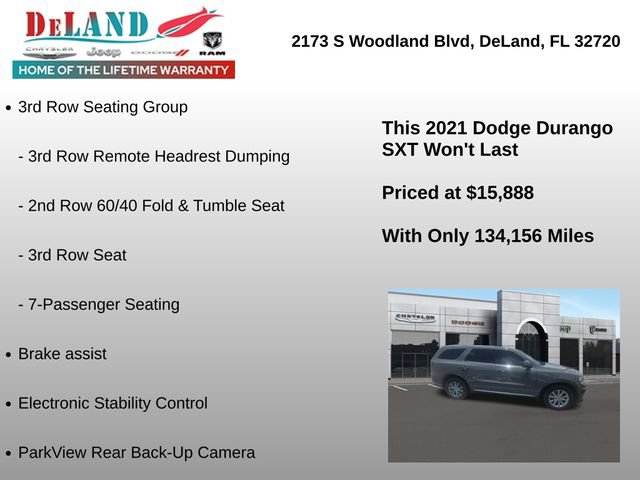 Used 2021 Dodge Durango SXT w/ 3rd Row Seating Group RWD image 2