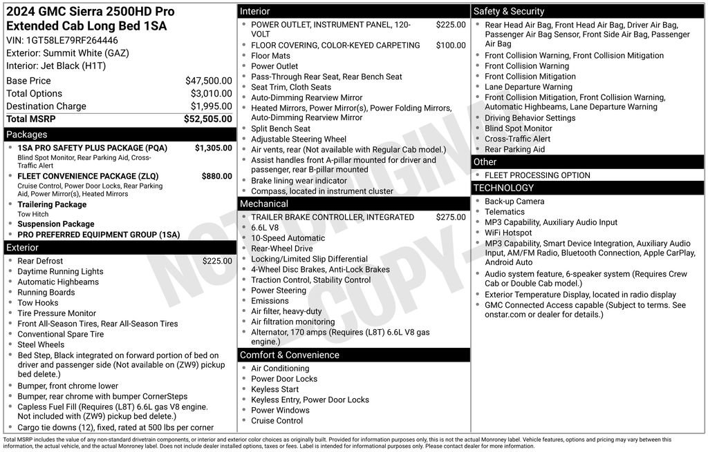 Used 2024 GMC Sierra 2500 Pro w/ 1SA Pro Safety Plus Package RWD image 7