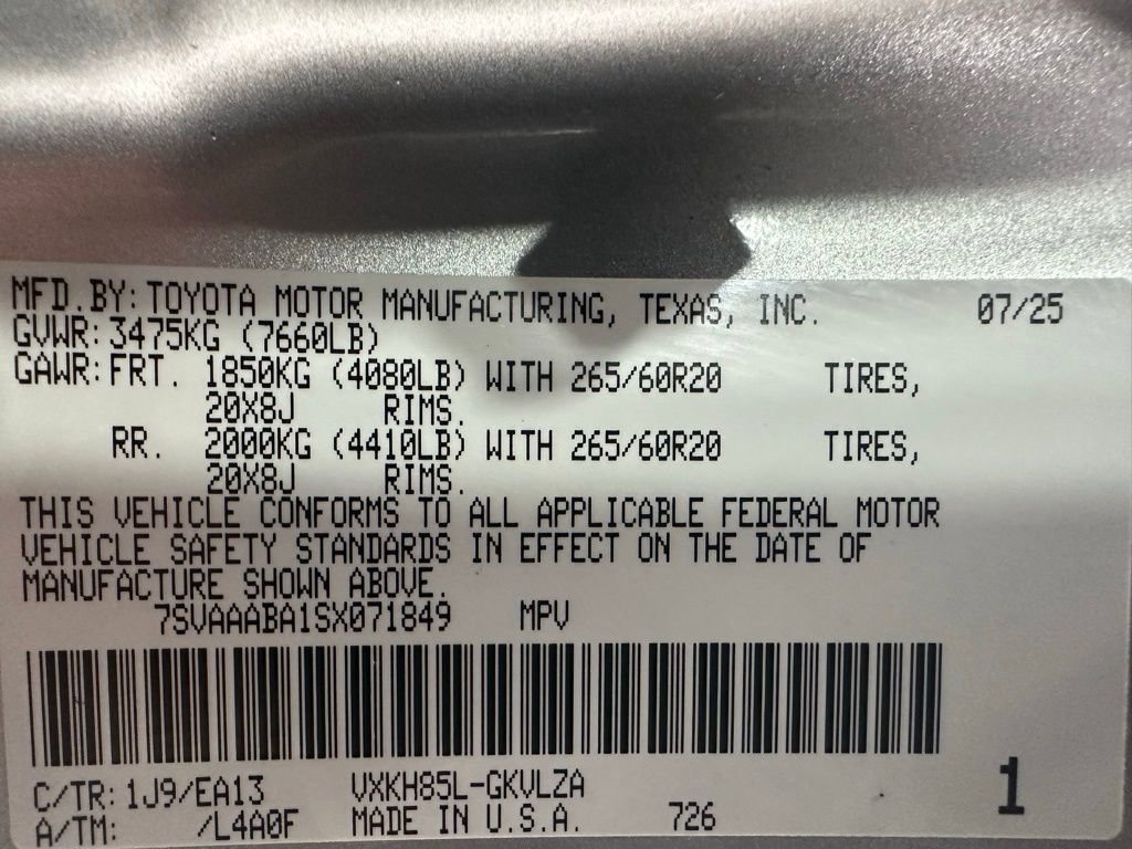 Used 2025 Toyota Sequoia Limited w/ Nightshade Package image 11