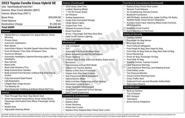 Used 2023 Toyota Corolla Cross AWD Hybrid image 31