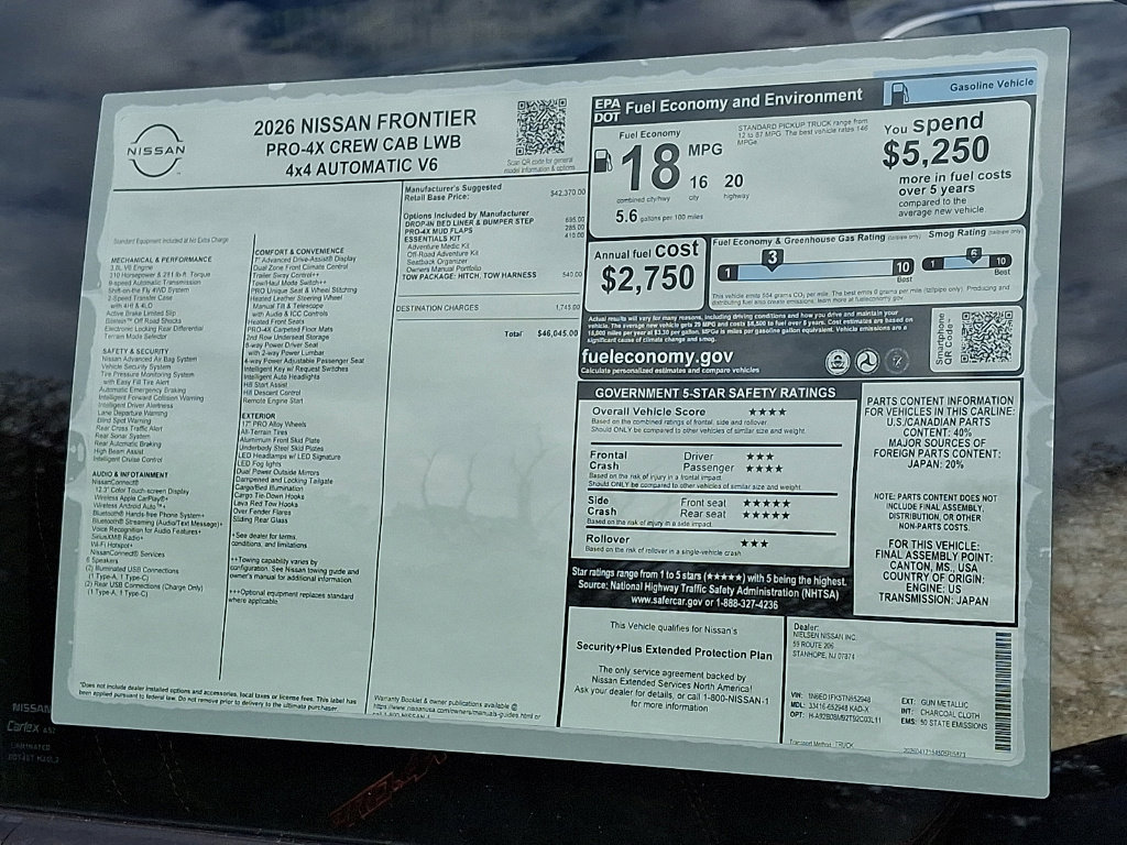 New 2026 Nissan Frontier SV AWD/4WD image 10