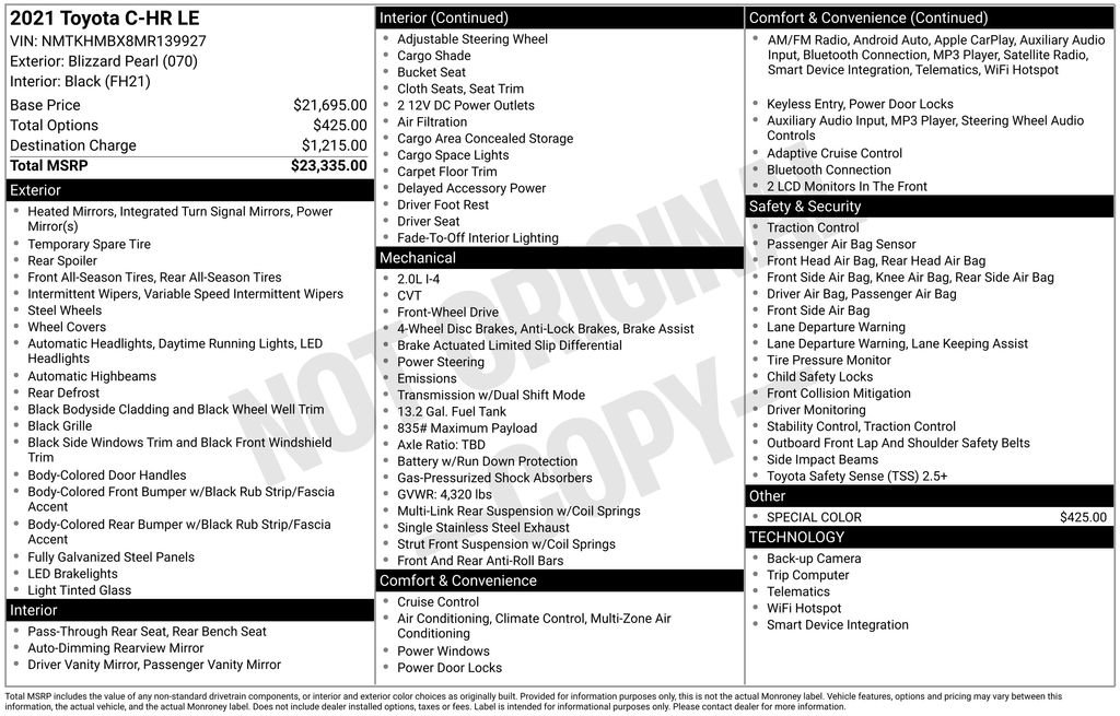 Used 2021 Toyota C-HR LE image 47