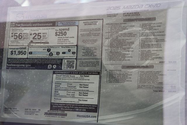 New 2025 MAZDA CX-70 Plug-In Hybrid w/ Premium Pkg AWD/4WD image 41