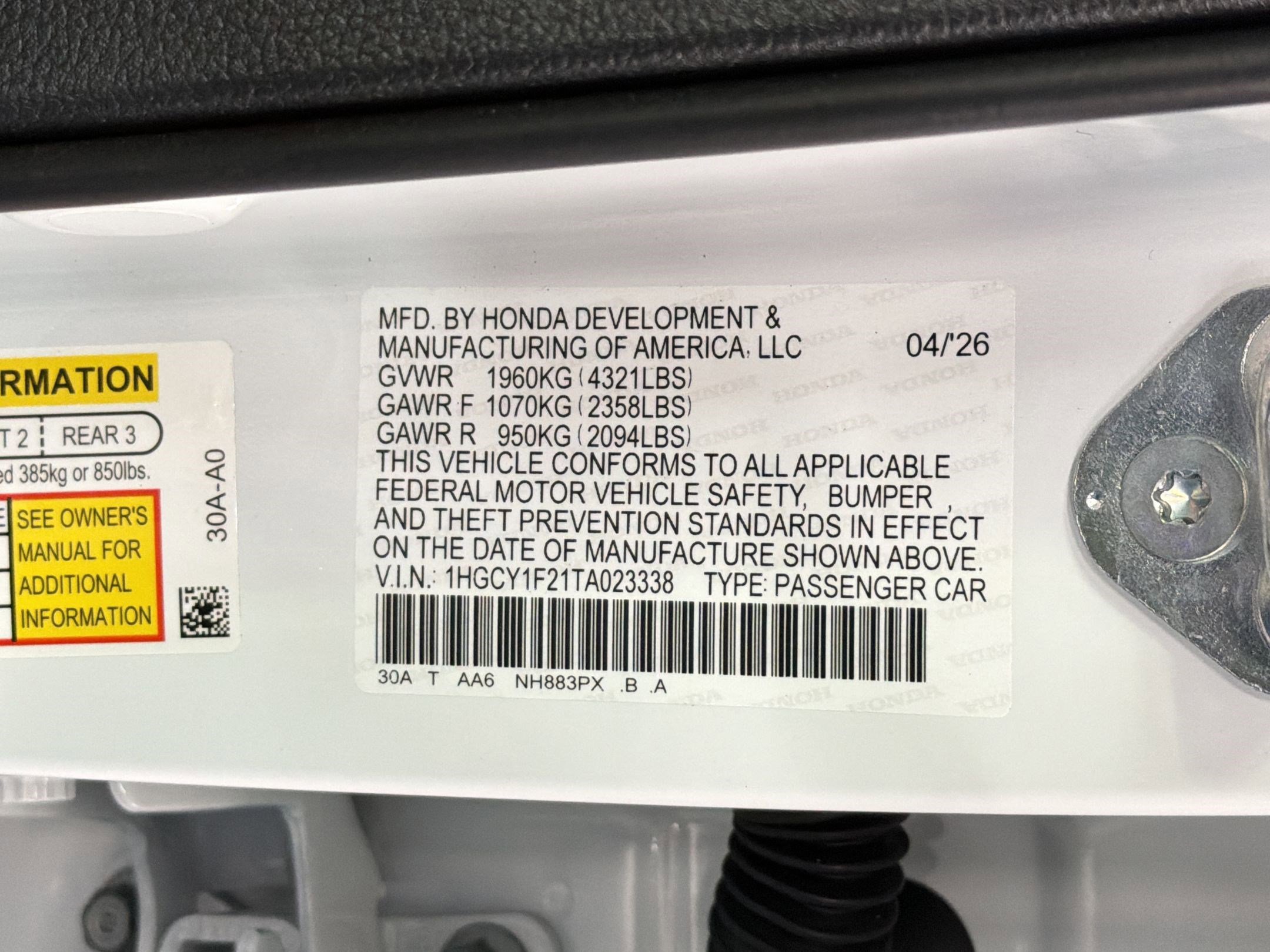 New 2026 Honda Accord LX image 19