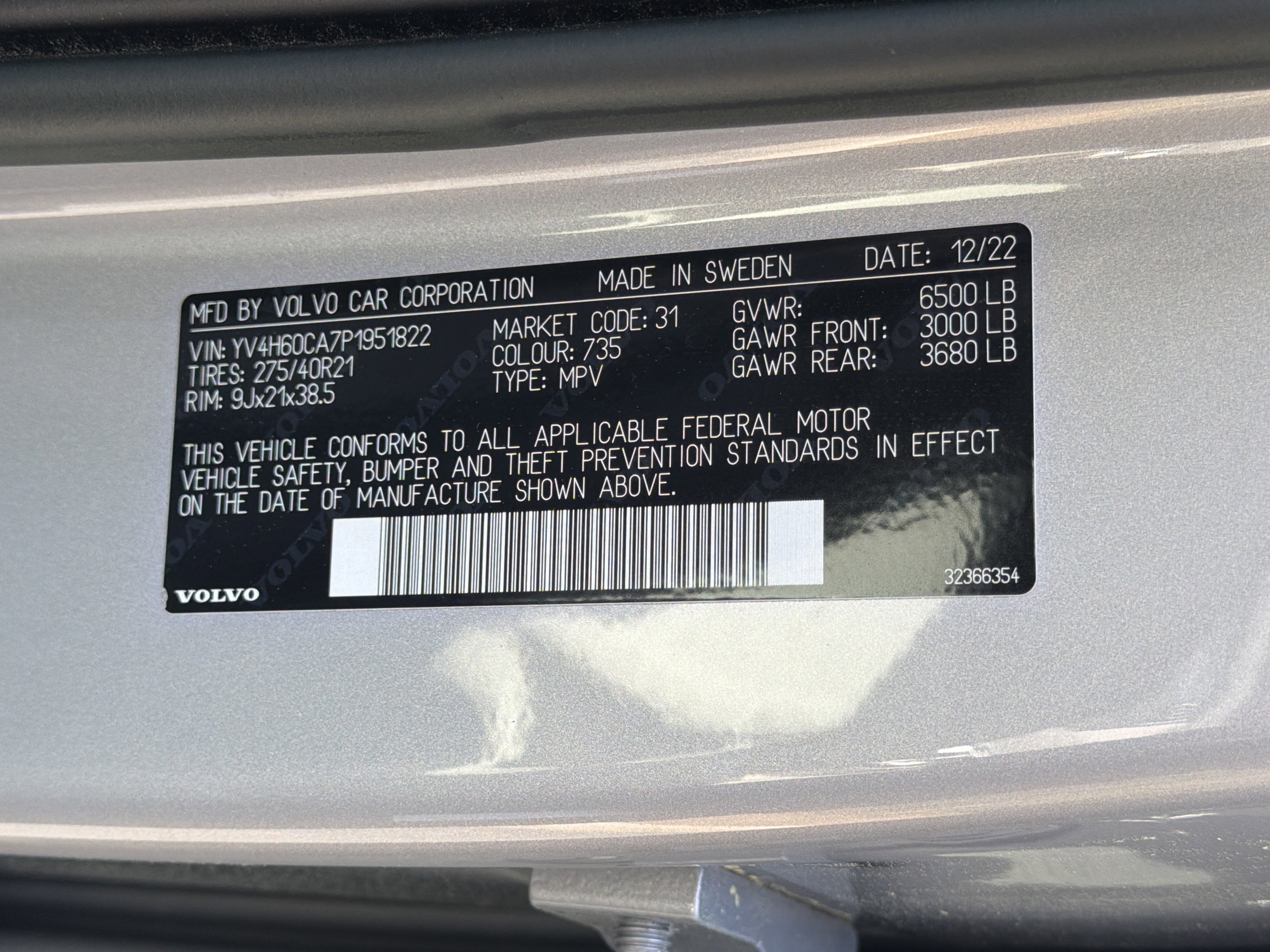 Certified 2023 Volvo XC90 T8 Ultimate w/ Protection Package image 37