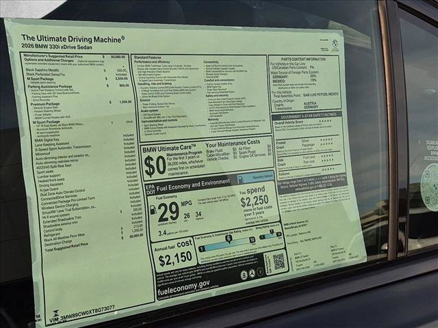 New 2026 BMW 330i xDrive Sedan w/ M Sport Package AWD/4WD image 18