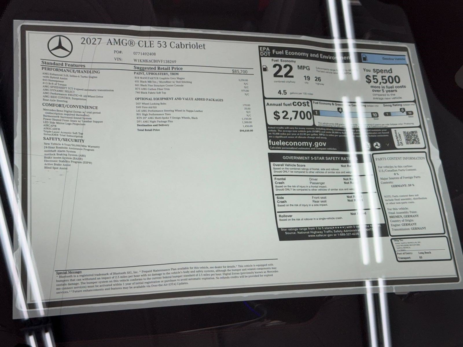 New 2027 Mercedes-Benz CLE 53 AMG 4MATIC Cabriolet image 34